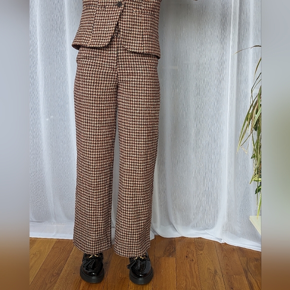 Modcloth Plaid Bell Bottom Pants / Size 0 - Picture 4 of 4